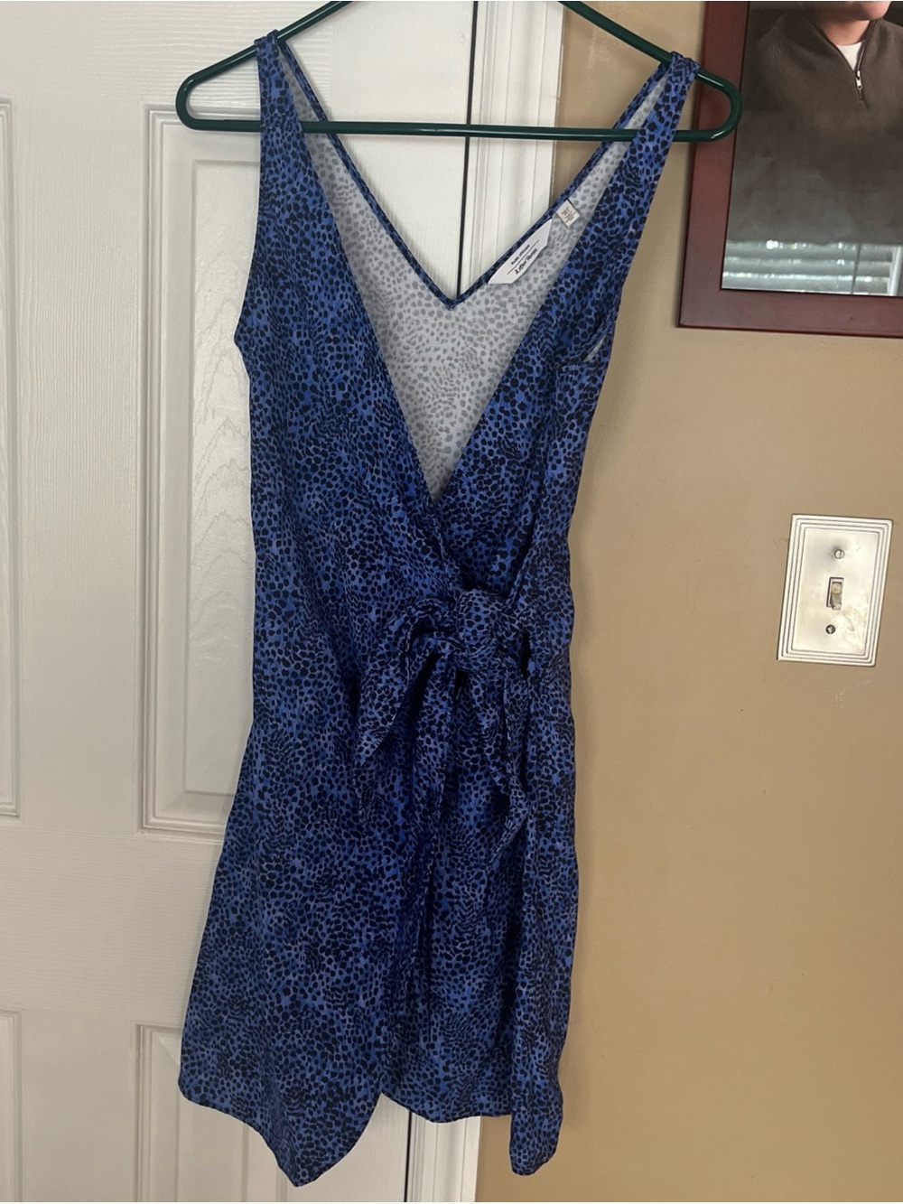 Paris atelier & other stories animal print blue wrap dress size 2